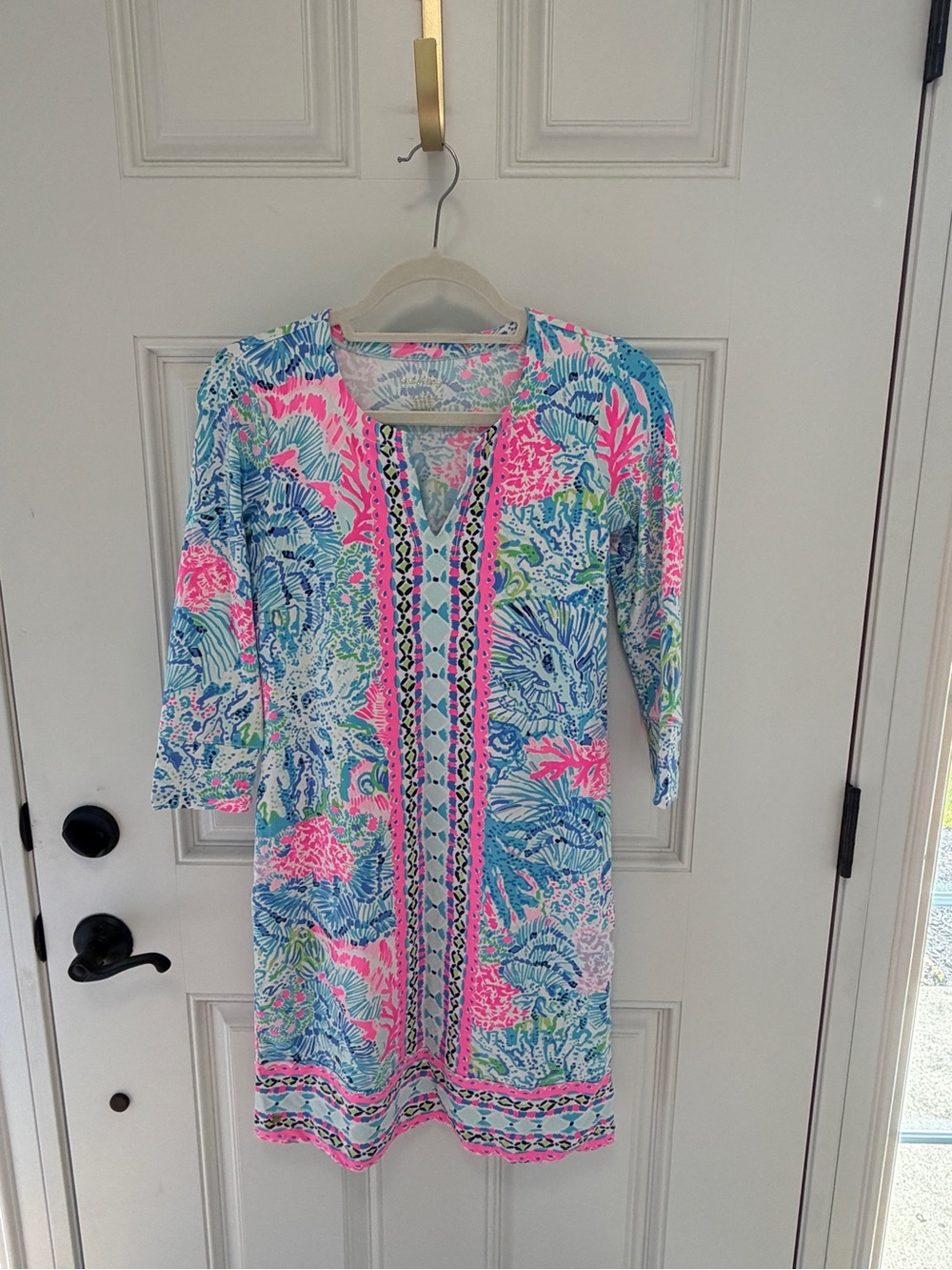 Lilly Pulitzer Pink & Aqua Printed Dress